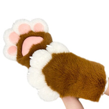 Pelzige Katzenpfoten-Kostümhandschuhe für-cl weiß
