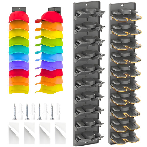 Efficient Hat Planner Rack Mounts on Wall Using Spring-Two pack