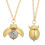 2Pcs Creative Beetle Design Quartz Analog Necklace Watch Multi-Color 7