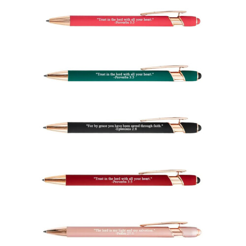 10Pcs Bible Scripture Quotes Ballpoint Pens-profound red 1