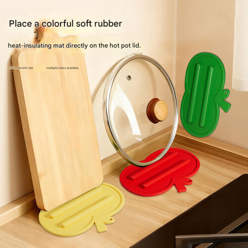 Multiple Use Silicone Apples Pot Cover Pad Heat-Yellow 1
