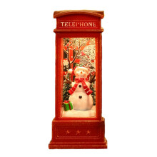 Snow Globe Lantern with Telephone Booth Design