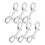 24Pièces Crochets Doubles Inoxydable Rotation 360 Argent 3