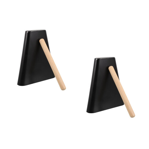 2Ensembles Instruments Cowbell Métal Noir Pour Batterie Et Spectacles 2