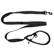 Laisse Corde Durable En Polyester Noir Pour Grand Chien Sûr