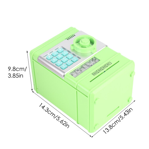 Grüne Spardose 3xAA 19,8  14,3  13,8 cm 1