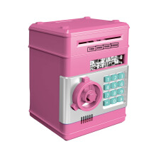 Mini-ATM-Sparschwein Safe 19,8  14,3  13,8 cm – Pink