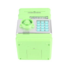 Grüne Spardose 3xAA 19,8  14,3  13,8 cm