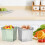 Fridge Organizer Stackable Clear Plastic Storage Bins Transparent Design Wall Mounted Floating Shelves Clear Plastic Dump Bin Pantry Snack Organizer 7