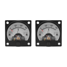 2X AC 0-300V Voltmetre analogique rectangle avec cadran rond