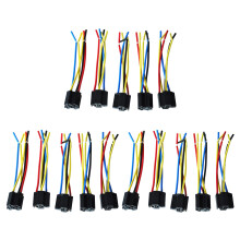 15 Pcs 5 Pin Wires Cable Relay Socket Harness Connector  12V for Car Auto