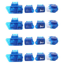 16x Motorfiets Hoorn Schakelaar Knop Richtingaanwijzer Schakelaar Knop Startknop voor DIO ZX AF27 AF28 AF34 AF35 Blauw