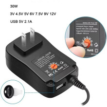 3V 4.5V 5V 6V 7.5V 9V 12V 30W Adapter US Adjustable Power Adapters USB 2.1A Universal Charger Power Supply