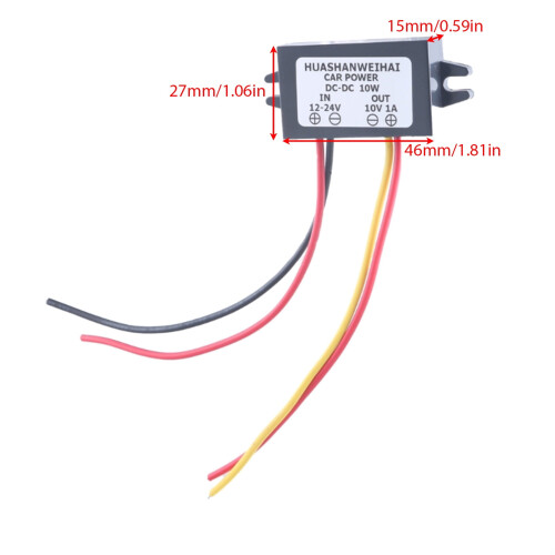 Μετατροπείς μοντέλων Buckk 12V24V έως 10V1A Αδιάβροχοι μετατροπείς βηματισμού Ρυθμιστής 1