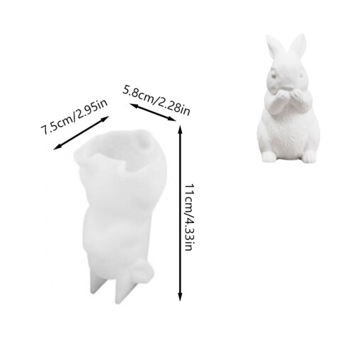Κάτω των 10$ Στέκεται Κουνέλι Σιλικόνης DIY Γύψος Τσιμέντου Σταγόνα Πασχαλινό Κρυφό 2