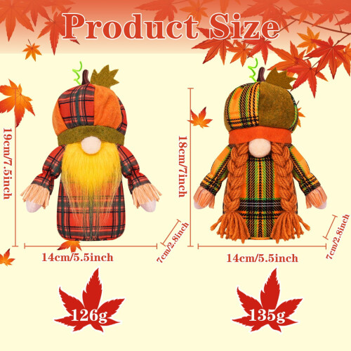 Peluche Gnome des récoltes d'automne, 28 cm 1