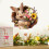 Paashaas sticker met 3D-effect, waterdicht, 1 vel 4