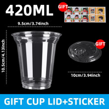 Vaso desechable de plástico transparente de 473 ml (16 oz), a prueba de fugas e irrompible, ideal para té con leche, café, bebidas, fiestas,