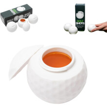 Golfbal shotglaasjes met deksel - 45 ml (1,5 oz) grappige glaasjes voor golfliefhebbers, wit