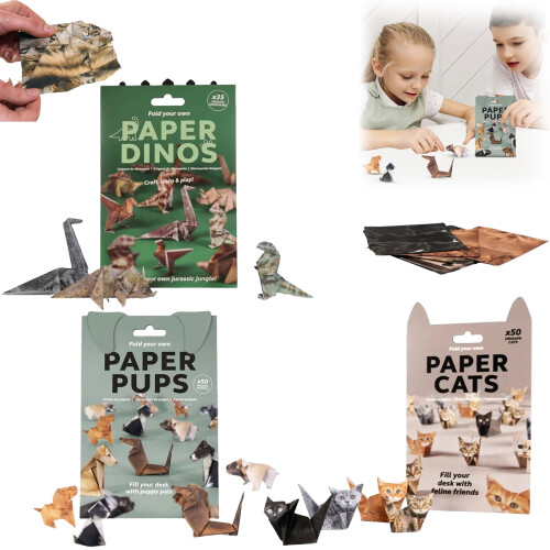 Κιτ μοντέλου γάτας Origami 3D DIY – Χειροποίητη διακόσμηση με χάρτινες γάτες, συμβατή 1