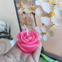 Valentine's Day Rose Heart Scented Candle - Light Pink