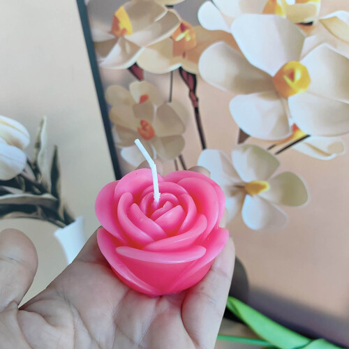 Valentinsdag Rose Hjerte Duftlys - Lyserød