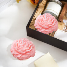 Bougie parfumée en cire de soja en forme de fleur – Bougie décorative artisanale pour table, accessoire photo, cadeau d'anniversaire, méditation