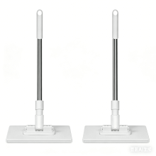 Mini lenivý mop, mop na uteráky, biely, malý mop do kúpeľne, multifunkčný mop na uteráky, na mokré aj suché použitie, 39,37 palca, 2 ks.