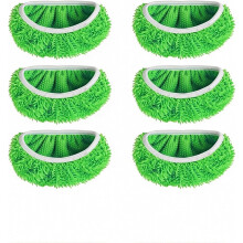 Recharges de serpillières en chenille (vertes, lot de 6) – Têtes de rechange pour la plupart des serpillières standard, compatibles avec les