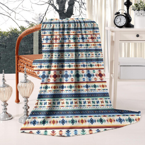 Boho geometric lamb wool throw blanket 50x60 inches 1
