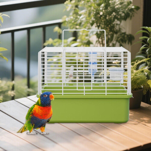 Gaiola portátil para pássaros com alça – 30x23x20cm, ABS e ferro 2