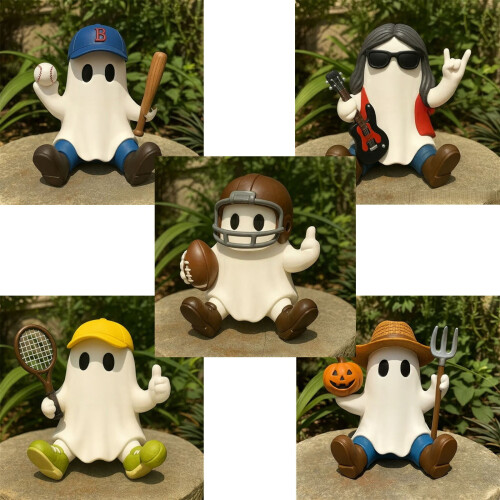 Fantasma de Halloween em resina, decoração de 15 cm (5,9 polegadas) 1