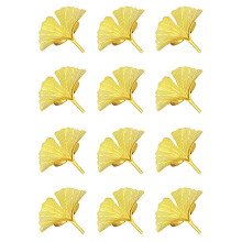 Servettringar Set med 12, Ginkgo Leaf Servettringar Bröllopsguld Servettspänne för Thanksgiving Bordsdekoration