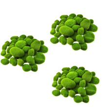 96PCS 5 Size Artificial Moss Rocks Decorative Green Moss Balls Fake Moss Decor for Floral Arrangements Gardens