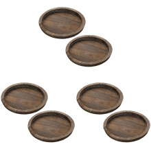6 Stuks Rustieke Houten Lade Kandelaar - Kleine Decoratieve Plaat Pijler Kaars Lade Hout voor Boerderij Eettafel