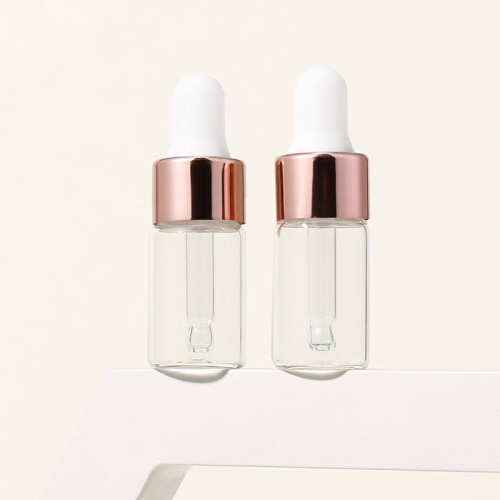 2 τεμάχια 3ml διαφανή/παγωμένα/κόκκινα κενά γυάλινα μπουκάλια με σταγονόμετρο,