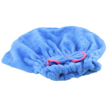 Toalha de cabelo tipo turbante feminina em veludo coral, secagem rápida.