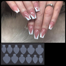 Formes adhésives pour ongles français, double face, 1 feuille