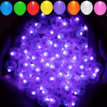Lot de 100 guirlandes lumineuses LED violettes pour ballons – Mini guirlandes rondes étanches pour ballons, lanternes, mariages, anniversaires,