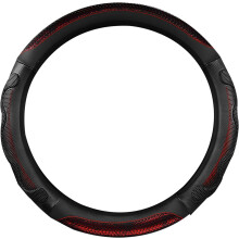 15 inch antislip stuurwielhoes met 3D honingraatdesign – Universeel voor auto's, SUV's en vrachtwagens (rood, rond)