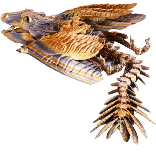 1PC3D Εκτυπωμένος Δράκος με Φτερωτό Δράκο Wyvern Αρθρωτός Δράκος Fidget Dragon Διακόσμηση