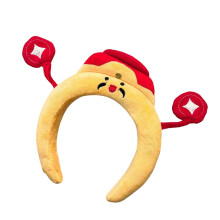 Fascia per capelli in peluche a forma di dio della ricchezza/testa di drago per Capodanno, ideale per feste e raduni, perfetta per lavarsi il viso.