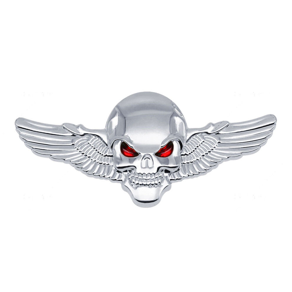 Wing Car Decal Metal Skeleton Skull Emblem 1 Piece 908436510189