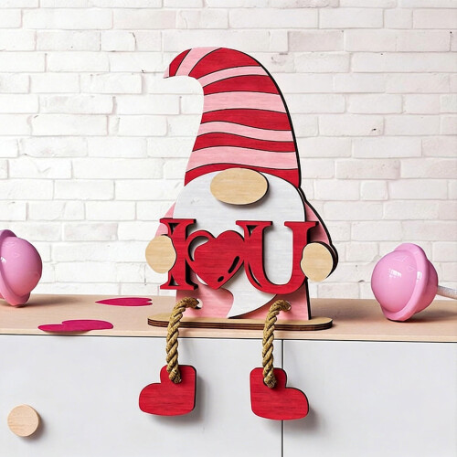 3D-Holz-Regal-Deko-Set zum Valentinstag