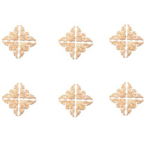 24Pcs 6 x 6cm European Style Wood Carved Corner Onlay Applique Furniture Unpainted Door Decor