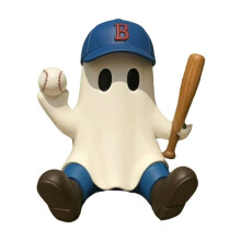 Figurină fantomă de Halloween din rășină, jucător de baseball, 14 cm