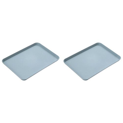 2pcs Blue PP Serving Trays 13.4 x 9.4 in