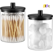 Sada skleněných držáků na vatové tyčinky – 2 kelímky z lékárny o objemu 280 ml (10 oz)