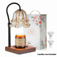 Lampe chauffe-bougie en forme de fleur avec 2 ampoules, hauteur réglable