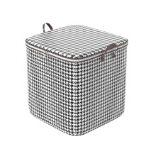 Opbergdoos van 100 liter met zwart-wit print en ritssluiting, grote opbergtas voor kleding en dekens.